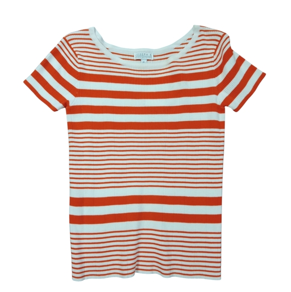 Joseph A size M white and orange striped shirt - Picture 1 of 6